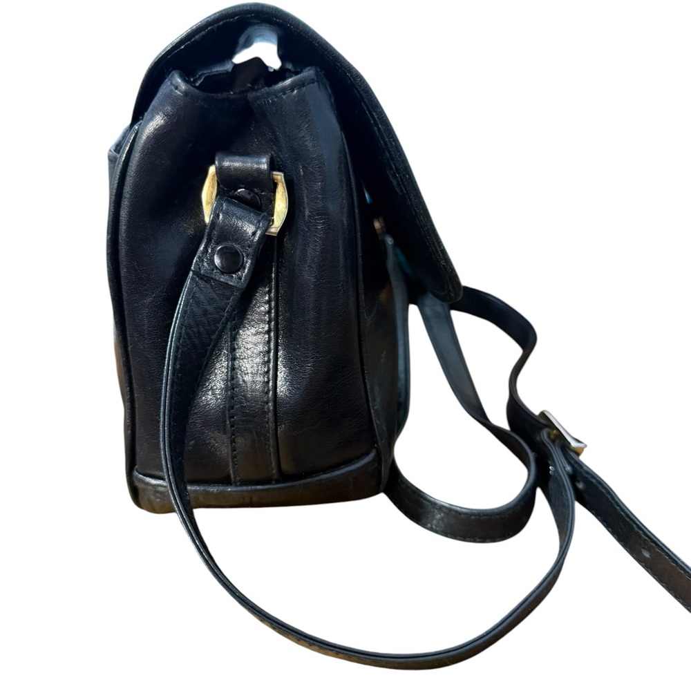 Portofino Collection Black Genuine Leather Croc-Embossed Crossbody Bag - Picture 2 of 16